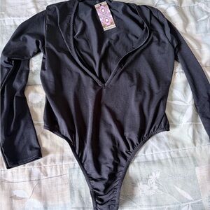 Boohoo Black Long Sleeve Bodysuit
